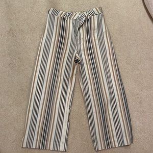 Free people Brown stripe straight leg pants